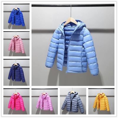 （Good baby store） Children 2-14 Years Old Down Thin Cotton Jacket Clothes for Boys Girls Cotton Padded Clothes Kids Fleece Hooded Coats Thick Coat