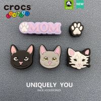 crossjibbitz charms ตัวติดรองเท้าแฟชั่น ลายการ์ตูนแมว อุปกรณ์เสริม สําหรับตกแต่งรองเท้า