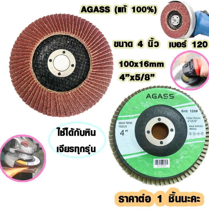 AGASS กระดาษทรายเรียงซ้อน กระดาษทราย 4นิ้วเบอร์ 120 จานทราย ใบขัด ใบขัด
