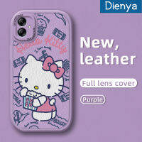 Dienya เคสปลอกสำหรับ Samsung M04 F04 A04E A04ลายการ์ตูนน่ารักเฮลโลคิตตี้เคสหนังนิ่มดีไซน์ใหม่แมวเคสป้องกันกล้องเคสสีกันกระแทกขอบนิ่ม