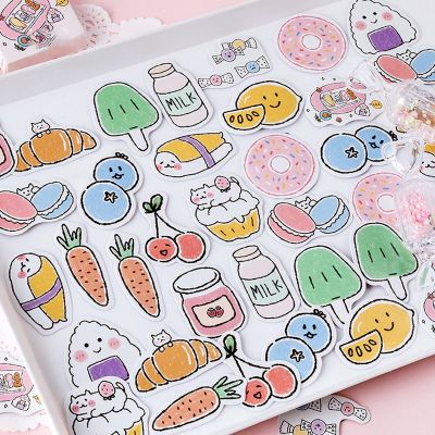 45 PcsSet Snack Stickers Diary Journal Stationery Flakes Scrapbooking Teenage girl Cute Cartoon DIY Decorative Stickers for Students Kids