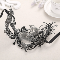 Luxury Phantom Metal Venetian Party Mask Halloween Masquerade Makeup Hollow Swan Mask Rhinestone Phoenix Eye Mask