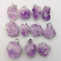 Natural Stone Amethysts Chakra Reiki Point Pendants Randomly Shaped Beads Pendants 24pcslot For Jewelry Making Free Shipping