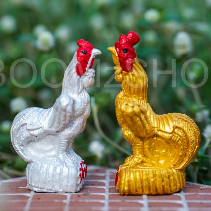 มาใหม่-ไก่แก้บน-สูง-9-ซม-สีทองและสีขาวมุก-รูปปั้นไก่-ไก่ชน-จำหน่ายราคาถูก-ส่งด่วน-1-2-วัน-เก็บเงินปลายทางได้-cod