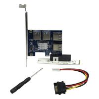 PCIe 1 to 4 PCI Express 16X Slots Riser Card Combo for Bitcoin Mining Miner BTC Devices