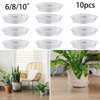 10pc Garden Plant Saucer Drip Tray Resin Plastic Flowerpot Garden Plant Flower Pot Home Garden Decor Clear Snack Container PET