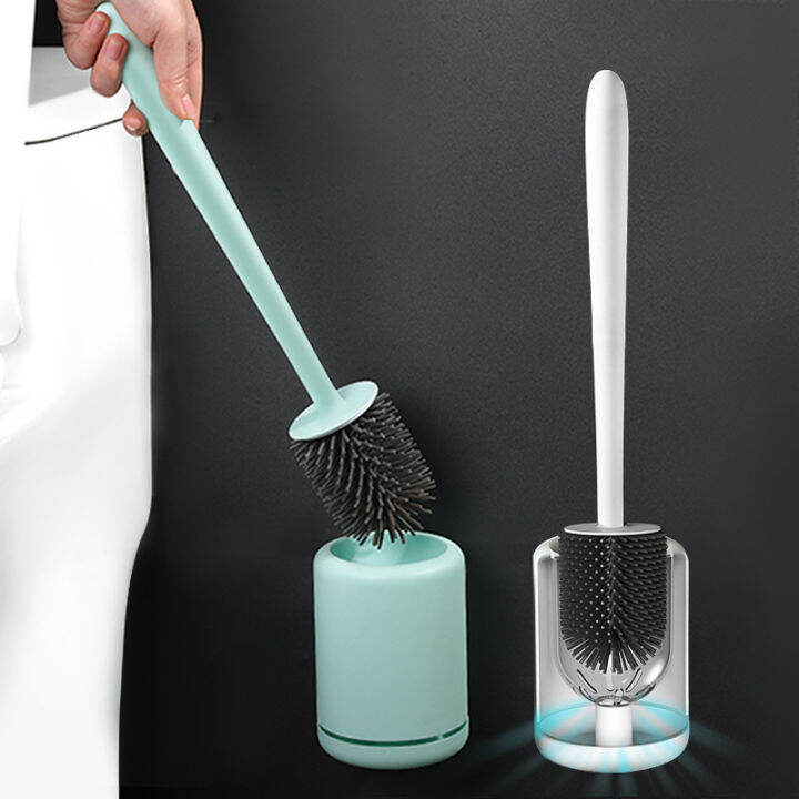 Bathroom Toilet Cleaning Tools Silicone Toilet Brush with Toilet Brush