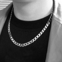 ○ 1Pcs 2020New Simple Titanium Steel Men 39;s Necklace Twisted Piece Chain Stainless Steel Women 39;s Popular All-match Thick Chain