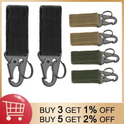 2pcs Tactical Hanging Buckle Molle Nylon Webbing Belt Triangle Buckle Outdoor Climbing Camping Tool Accessory Carabiner Keychain Adhesives Tape