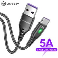 Lovebay 5A USB Type C Cable LED Quick Charge 3.0 Mobile Phone Charging Wire Micro Cable For Huawei Xiaomi Samsung Fast Charging