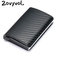 【JH】Custom Card Holder Men Wallets Rfid Black Carbon Fiber Leather Minimalist Wallet Men Woman Gifts Personalized Carteira Masculina