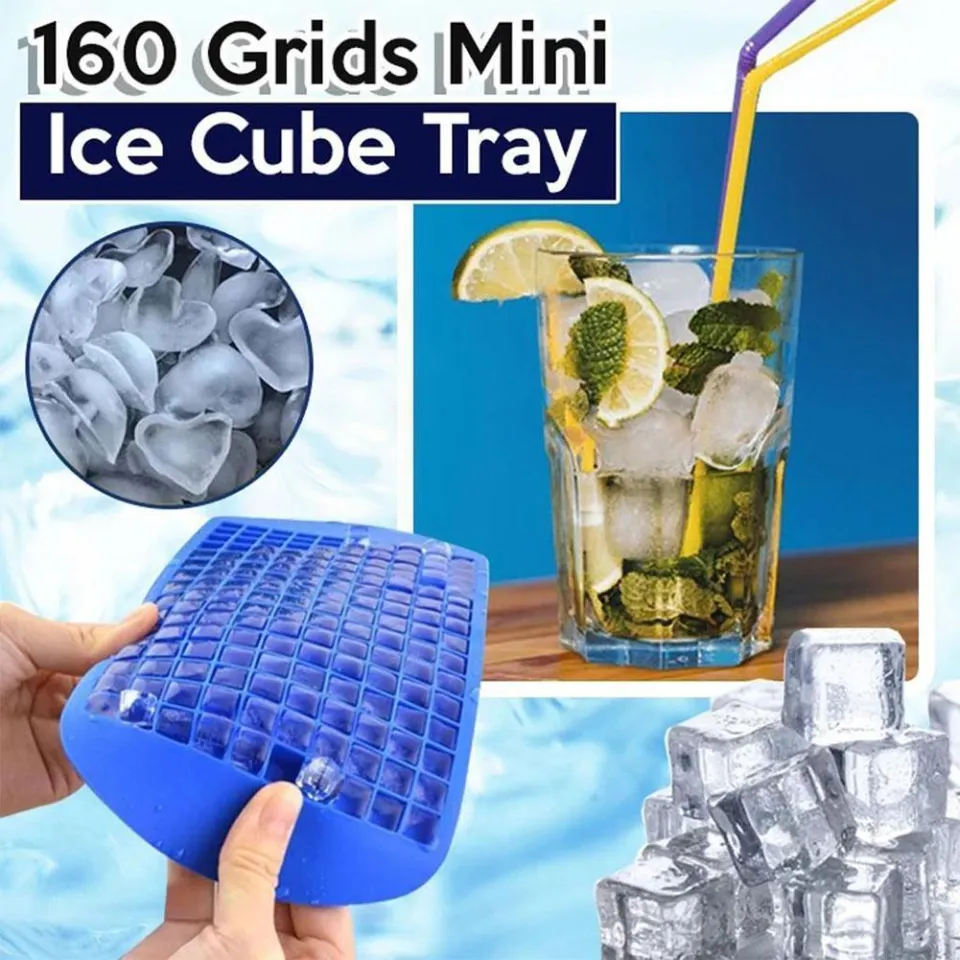 Silicone Mini Ice Cube Tray 126/160-Cavity Square Shape Ice Mold Small Cubes  Maker Ice Tray Mold for Kitchen Bar Party Drinks