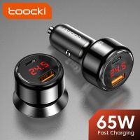 Toocki USB Type C Car Charger 65W PD 3.0 Quick Charging Led Display USB C Car Charge For iPhone Xiaomi POCO Samsung