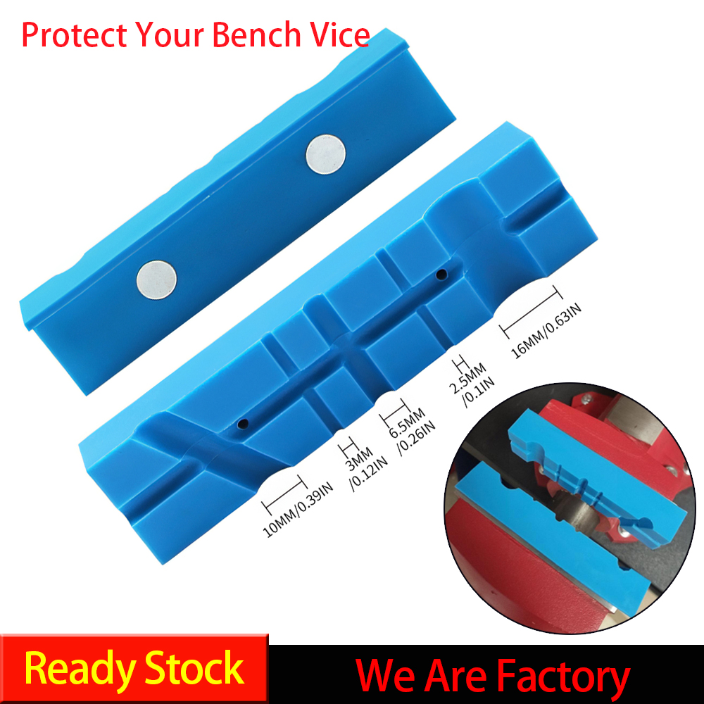 Pair Of Magnetic Soft Pad Jaws Rubber For Metal Vise 4.5"/6" Long Pad Bench Vice 