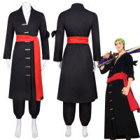 อะนิเมะ Roronoa Zoro คอสเพลย์เครื่องแต่งกาย Wano Kuni Country Kimono สีดำ Robe ชุดฮาโลวีน Carnival ชุด Zorojuro