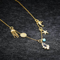 LIDU High Quality 925 Silver Subsea World Adjustable Necklace With Stylish Elegant Monaco Jewelry As A Gift For Friends