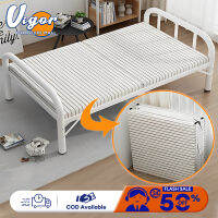 VG เตียงพับ190CM สีเงินสีเทา เตียงเหล็กพับ เตียงเดี่ยว แบบพกพา เตียงพับ Nap Bed โรงพยาบาลที่มาพร้อมกับเตียง เตียงเหล็ก พับง่าย ไม่ต้องประกอบ