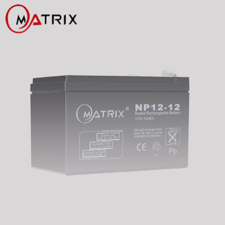 Matrix 12v12AH Battery Matrix NP12-12 Maintenance-free 12v 12ah Lead ...