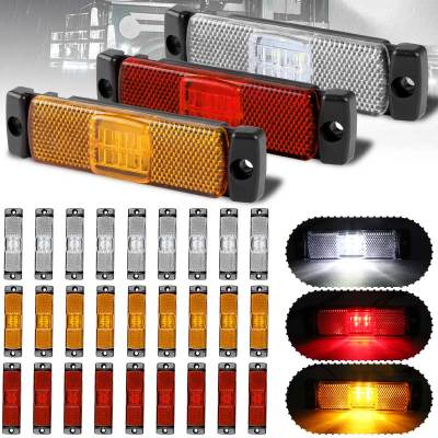 【CW】2/4/10pcs LED Side Marker Lights Car External Lights Signal Indicator Lamps Warning Tail Light for Trailer Truck Lorry 12V 24V