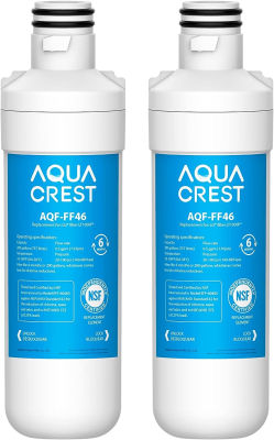 AQUA CREST AQUACREST LT1000PC ADQ747935 MDJ64844601 NSF Certified Refrigerator Water Filter, Replacement for LG® LT1000P®, LT1000PCS, ADQ74793501, ADQ74793502, Kenmore 469980, 9980, Pack of 2