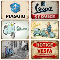 Vespa Vintage Wall โปสเตอร์ Vintage Retro Wall House ร้านอาหารตกแต่งแผ่นโลหะ Wall Decor Art ป้ายโลหะดีบุกป้าย  （Stock size: 20cm * 30cm）