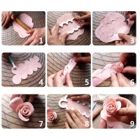 【CW】 3Pcs Rose Petal Flowers Cutter Cake Fondant Cutter Decorating Mold Sugar Baking Mold Kitchen Tool Baking Accessories Pastry Tool