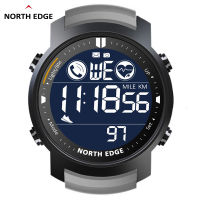 【 Cw】 North EDGE นาฬิกาดิจิตอลสำหรับผู้ชายทหารกันน้ำ50M วิ่งกีฬา Pedometer นาฬิกาจับเวลานาฬิกาอัตราการเต้นหัวใจสายรัดข้อมือ Android IOS