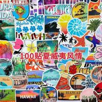 10/50/100pcs Hawaii Style Beach Summer Stickers For Suitcase PVC Skateboard Laptop Luggage Fridge Phone Car Styling DIY Stickers