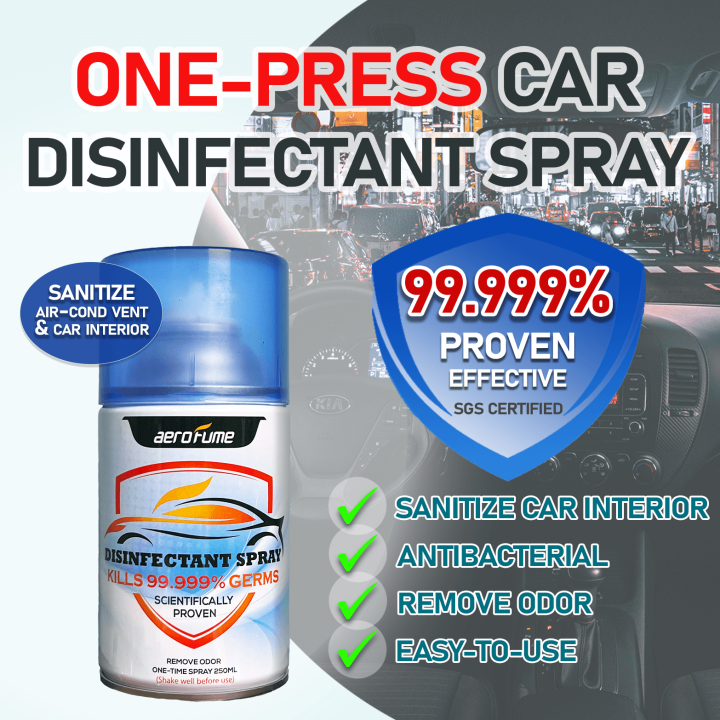 Aerofume OnePress Car Disinfectant Spray Antimicrobial Protection Anti