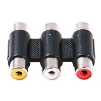 ▧✟ 50 pcs 3 Way RCA Female Jack to 3 RCA Female Jack Connector AV Coupler Cable Adapter