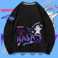 nasa เสื้อสเวตเตอร์แบรนด์ร่วมสำหรับผู้ชายและผู้หญิงเสื้อโค้ทแขนยาวทรงหลวมสำหรับฤดูใบไม้ร่วงและฤดูหนาวสำหรับวัยรุ่น