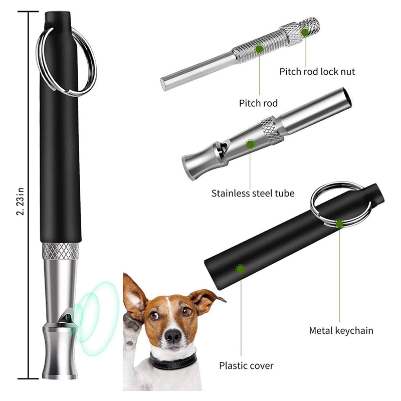 Frienda 4 Pieces Dog Training Whistle with Clicker Set Adjustable Ultrasonic Dog Training Whistle to Stop Barking Dog Training Clicker with Wrist Strap Dog Training Tools for Dogs Pet Silent Recall 