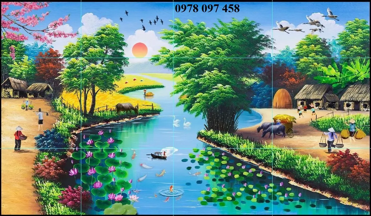 Bức tranh quê hương Viêt Nam - tranh gạch | Lazada.vn