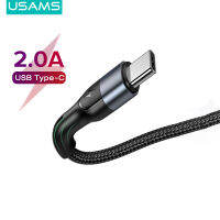 USAMS USB Type C การชาร์จและซิงค์ข้อมูลสายเคเบิลสำหรับ Xiaomi A1Samsung S8Huawei P9 GoPro Hero 5 Google Pixel XL Nexus 5X 6P,LG G5 OnePlus 2 HTC 10สมาร์ทโฟนสีดำ