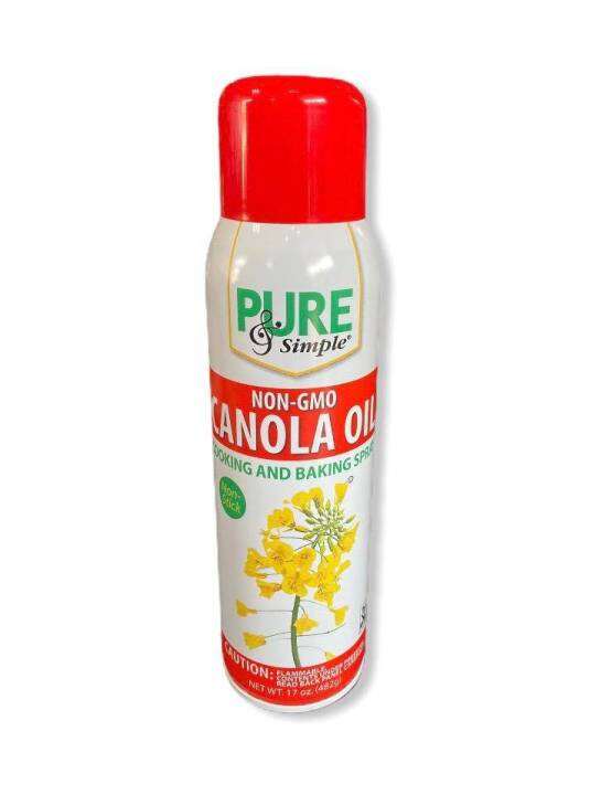 Pure & Simple Canola Cooking Spray Zero Calorie Non GMO 482g Lazada PH