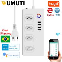 Brazil Power Strip ZigBee Wifi Tuya Smart Plug Power Strip Extension Cord Surge Protector Smart Home Socket Work with Alexa Ratchets Sockets