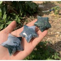 1PcNatural Moss Agate Star Shape / Top High Quality / Transformation Meditation Stone / Home Decoration And Collectio