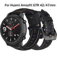 ﺴ☁ Leather bracelet Watchband Wrist Band for Honor Magic For Huawei Watch GT 2e gt2 46mm Bracelet Strap for Huami Amazfit GTR 47 MM