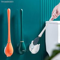 ✴❀℡ Long Handled Toilet Cleaning Brush Silicone Toilet Brushes With Holder Set Wall-Mounted Modern for Bathroom Accessories