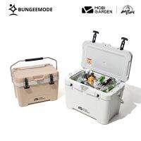 Bungeemode MOBI GARDEN ตู้เย็นตั้งแคมป์กลางแจ้งธรรมชาติเดินป่าแบบพกพา 25L ตู้อบความจุขนาดใหญ่ตู้เย็นรถกล่องน้ำแข็งตกปลาตู้เย็นรถเข็นกล่องเก็บของ