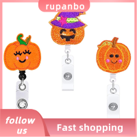 RUPANBO039392692 ABS คลิปหนีบป้ายชื่อฟักทองอเนกประสงค์1.25นิ้วสำนักงานฮาโลวีน