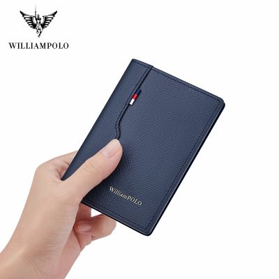 （Layor wallet）  WILLIAMPOLO Slim RFID Blocking Leather Wallet Credit ID Card Holder Purse Money Case For Men 2022 Fashion Bag