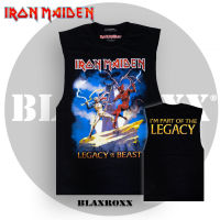 Blaxroxx เสื้อวง ลิขสิทธิ์แท้ Iron Maiden (SL-IRM014) เสื้อยืดคอกลมแขนกุด ผ้า Cotton100