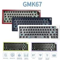 คีย์บอร์ดแบบกลไก GMK67 RGB แบบไร้สายร้อน Swappable ที่กำหนดเองคีย์บอร์ดแบบกลไกชุดแป้นพิมพ์ไฟ RGB Backlit สำหรับพีซีตั้งโต๊ะไม่มีสวิตช์