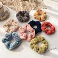 【Ready Stock】 ♦▩✾ C18 Winter Knitted Scrunchies Womens Simple Woolen Head Tie Korean Style Ponytail Rubber Band Hair Accessories