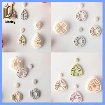 4pcs Basic Shapes Plastic Cutting Molds Polymer Clay Jewellery