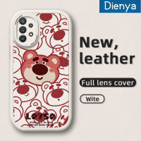 Dienya เคสสำหรับ Samsung A32 5G M32 5G A32 4G A33 5G ลายหมีสตรอเบอร์รี่ดีไซน์ใหม่เคสใส่โทรศัพท์หนังซิลิโคนนิ่มเคสมือถือกันกระแทกป้องกันการตกพร้อมกับเคสป้องกันกล้องเลนส์คลุมทั้งหมด