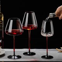 Star hotel high-end red pole black bottom goblet wine glass gift box set creative bar nightclub top