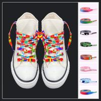 Colorful Laces Rainbow Shoe laces Gradient Flag Camouflage Print Flat Shoelace Casual Chromatic Colour Sneaker Shoelaces 120CM