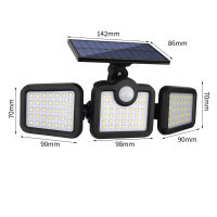 Solar Led Light Outdoor Waterproof Motion Sensor Solar Garden Lights 3 Heads Powerful Outdoor Lighting Solar Energy Wall Lamp